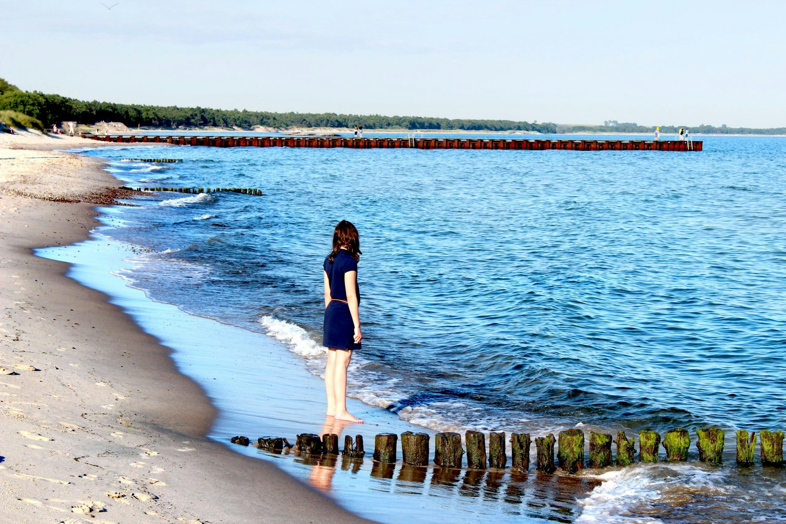 Så påverkas haven av klimatförändringar. En ensam flicka på en strand blickar ut över havet.