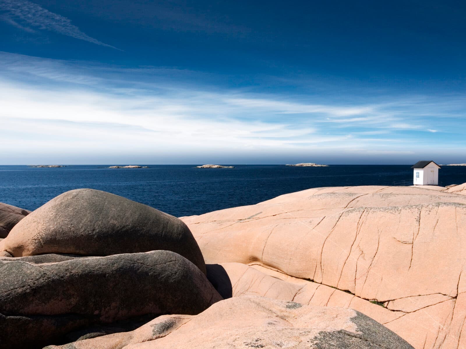 Bohuslän, klippor, kust, granit, dag, horisont,vy, hus, Lysekil, panorama,vatten; havsnätverket