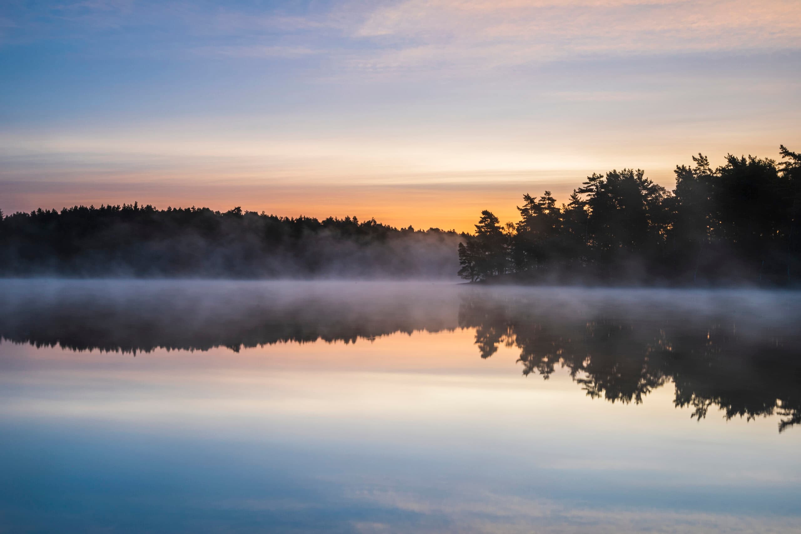 skärgård,landskap,naturbild,moodboardbild,skymningatmospheric, delsj√∂n, evening, evening sky, landscape, mirror image, orange colour