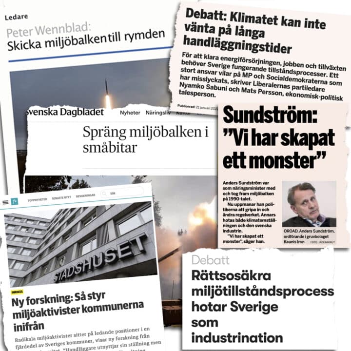 Tidningsrubriker om miljöbalken