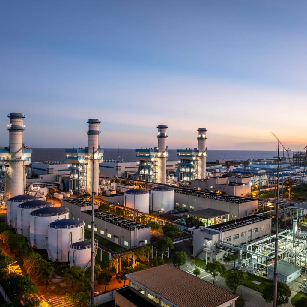 Operating natural gas-fired electrical power plant,shanghai,china.