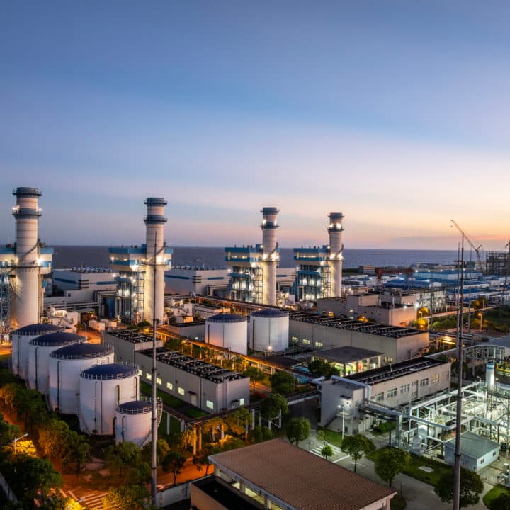 Operating natural gas-fired electrical power plant,shanghai,china.