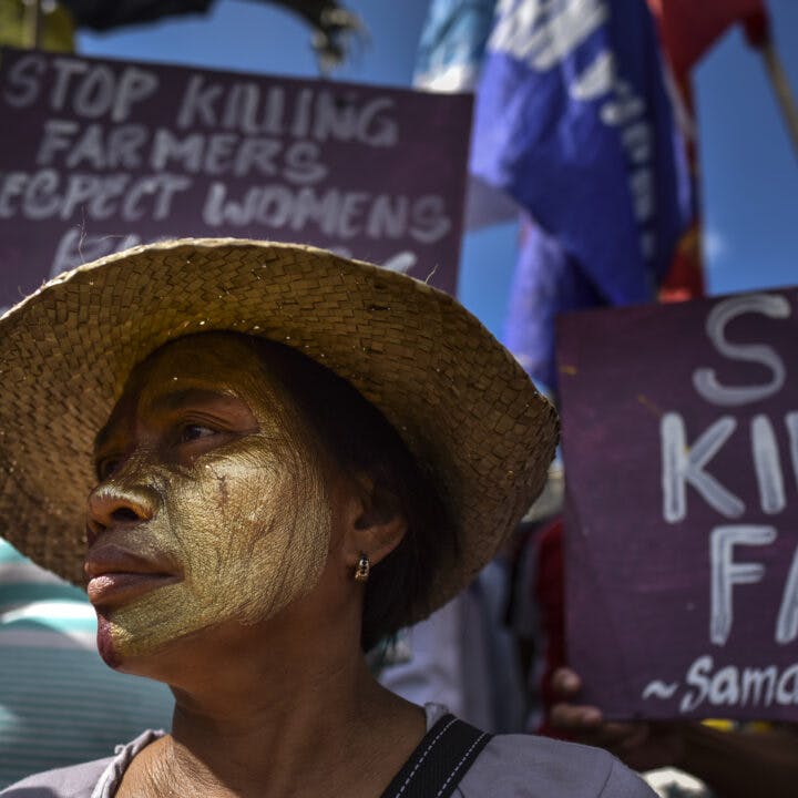 Manila, Protest, Demonstration, Filippinerna, 8 mars, Internationella kvinnodagen, Bönder, Farmers