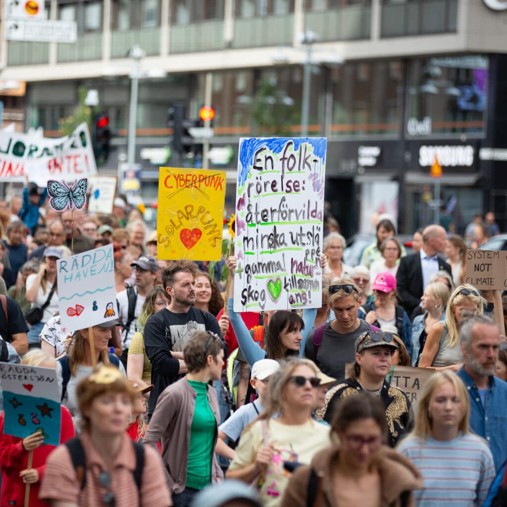 Den stora klimatdemonstrationen i Stockholm 23 aug 2026.